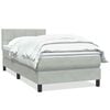 vidaXL Boxspring met matras fluweel lichtgrijs 80x210 cm