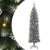 vidaXL Kunstmatige slanke kerstboom Groen en Wit 180 cm