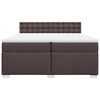 vidaXL Boxspring met matras stof donkerbruin 200x200 cm