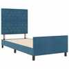 vidaXL Boxspringbed met hoofdeinde Donkerblauw 90 x 200 cm Fluweel