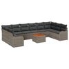 vidaXL Tuinbankenset 10 st Grijs poly rattan