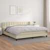 vidaXL Boxspring met matras kunstleer cr&egrave;mekleurig 200x200 cm