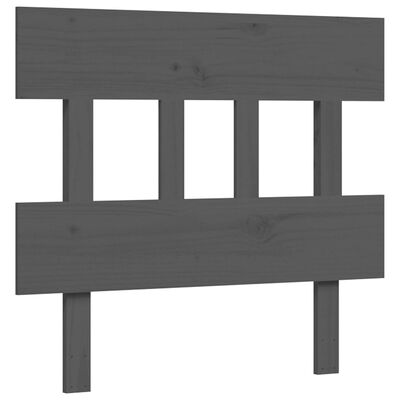 vidaXL Bedframe met hoofdbord massief hout grijs 3FT Single