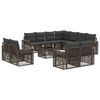 vidaXL Tuinbankenset 12 pcs Grijs en Donkergrijs poly rattan