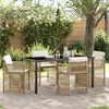 vidaXL Tuin eettafelset 5 pcs Beige poly rattan
