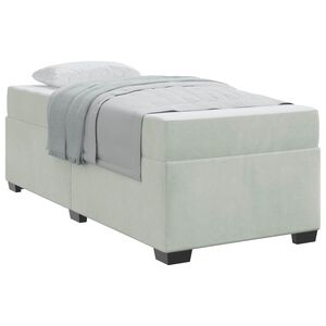 vidaXL Bedframe met matras Lichtgrijs 90 x 200 cm Stof