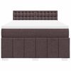 vidaXL Boxspring met matras stof donkerbruin 140x190 cm