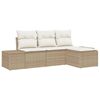 vidaXL Tuin Sofa Set 4 st Beige en Cr&egrave;me poly rattan