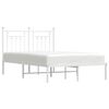 vidaXL Bedframe met hoofdbord metaal wit 135x190 cm
