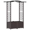 vidaXL Verhoogd Bed met Trellis en Dak Bruin 125 x 40 x 138 cm PP