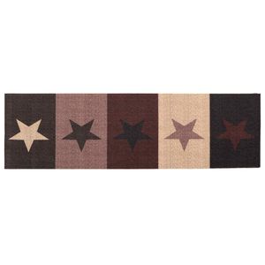 vidaXL Keuken Vloerkleed Rode sterren 150 x 45 cm 100% Polyamide