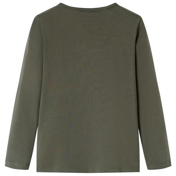 Kindershirt met lange mouwen 92 kakikleurig