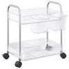 vidaXL Opbergtrolley 2-laags 37x28x43,5 cm acryl transparant