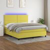 vidaXL Boxspring met matras en LED stof groen 180x200 cm