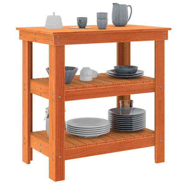 vidaXL Werkbank Wasbruin 78,5 x 50 x 80 cm Massief grenenhout