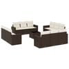 vidaXL 13-delige Loungeset met kussens poly rattan bruin