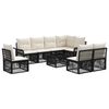 vidaXL Tuinbankenset 9 pcs Zwart poly rattan