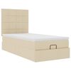 vidaXL Ottoman bed met matras 90x190cm stof cr&egrave;mekleurig