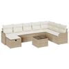 vidaXL Bankstel 9 st 8-Aantal zitplaatsen Beige en Cr&egrave;me poly rattan