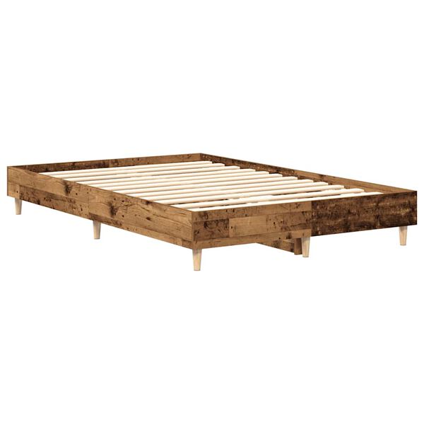 vidaXL Bedframe zonder matras 135x190 cm bewerkt hout oud hout