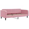 vidaXL Slaapbank met onderschuifbed en lades 100x200 cm fluweel roze