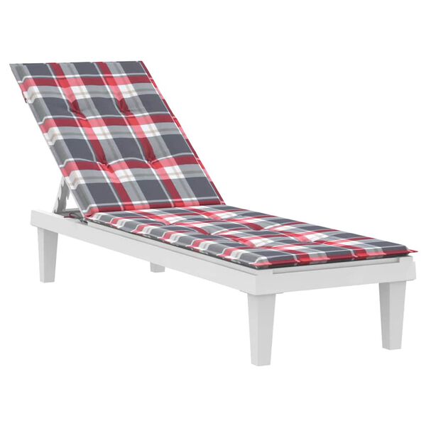 vidaXL Terrasstoelkussen ruitpatroon (75+105)x50x4 cm rood