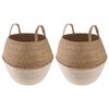 vidaXL Plantenpot met handvatten 2 st Wit &Oslash; 32 x 32 cm 100% Zeegras
