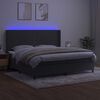 vidaXL Boxspring met matras en LED fluweel donkergrijs 200x200 cm