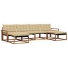 vidaXL Buiten bankenset met kussen 6 pcs Natuurlijk en Beige