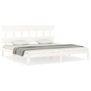 vidaXL Bedframe zonder matras massief grenenhout wit 200x200 cm