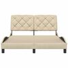 vidaXL Bedframe zonder matras stof cr&egrave;mekleurig 140x190 cm