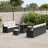 vidaXL Tuin Sofa Set met kussen met opslag 10 pcs Zwart en Cr&egrave;me