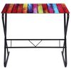 vidaXL Glazen bureau met regenboogpatroon