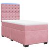 vidaXL Boxspring met matras fluweel roze 90x190 cm