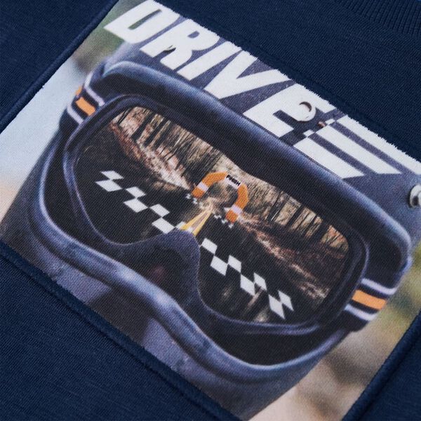 Kindershirt met lange mouwen 116 gem&ecirc;leerd marineblauw