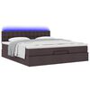 vidaXL Bed poef met matras en LED's stof 180x200 cm donkerbruin