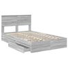vidaXL Opslag bed met lade Grijs Sonoma 135 x 190 cm Bewerkt hout