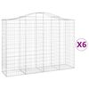 vidaXL Schanskorven 6 st gewelfd 200x50x140/160 cm ijzer