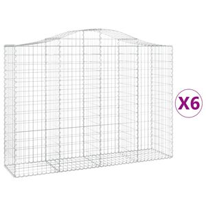 vidaXL Schanskorven 6 st gewelfd 200x50x140/160 cm ijzer