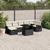 vidaXL 8-delige Loungeset met kussens poly rattan zwart