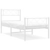vidaXL Bedframe met hoofd- en voeteneinde metaal wit 100x200 cm