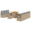 vidaXL Tuin Sofa Set met kussen 10 pcs Beige Poly riet