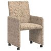 vidaXL Eetkamerstoelen met Wieltjes 2 st Faux suede leer Lichtgrijs