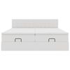 vidaXL Ottoman bed met matrassen en LED's 200x200cm kunstleer wit