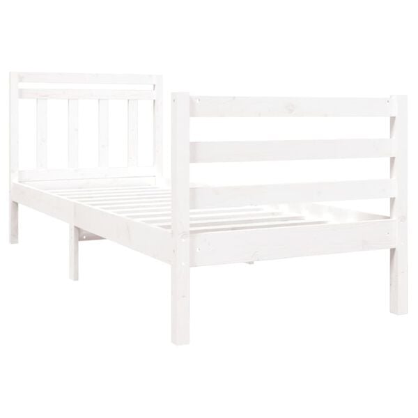 vidaXL Bedframe massief hout wit 90x190 cm