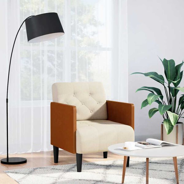 vidaXL Fauteuil met armleuningen 55 cm Linnen