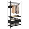 vidaXL Kledingkast Zwart eiken 89 x 39 x 184.5 cm Bewerkt hout