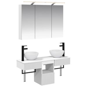 vidaXL Badkamerkastenset 4 pcs Wit 100 x 14,5 x 70 cm Bewerkt hout