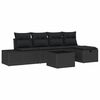 vidaXL Tuinbankenset 6 st Zwart poly rattan