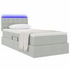 vidaXL Opbergbed met LED met matras Lichtgrijs 100 x 200 cm Fluweel